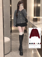 Gold-Button Knit Cardigan 金色鈕扣針織開襟衫 [fo2353] 1