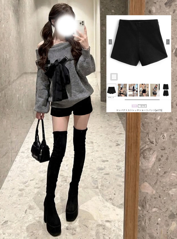 GRL ai175 Compact Stretch Shorts Black 黑色 1