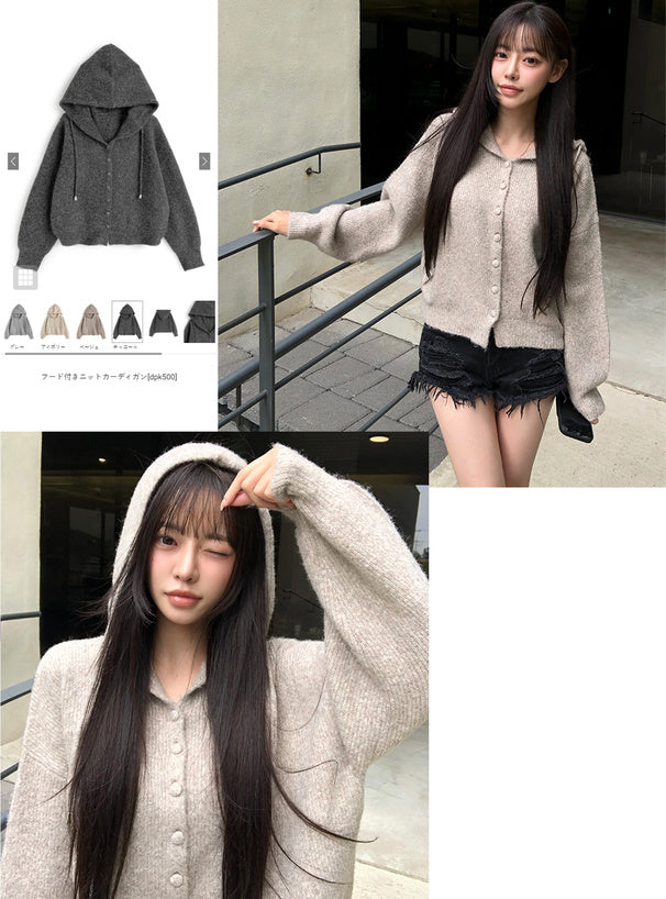 Hooded Knit Cardigan 連帽針織開襟衫 [dpk500] 1