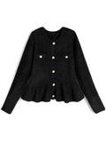 Shaggy Peplum Knit Top 毛絨荷葉襬針織上衣 [lt201]