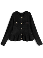 Shaggy Peplum Knit Top 毛絨荷葉襬針織上衣 [lt201]