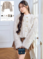 GRL on326 Gold Button Faux Shearling Jacket 金色鈕扣仿羊羔絨外套 — 1