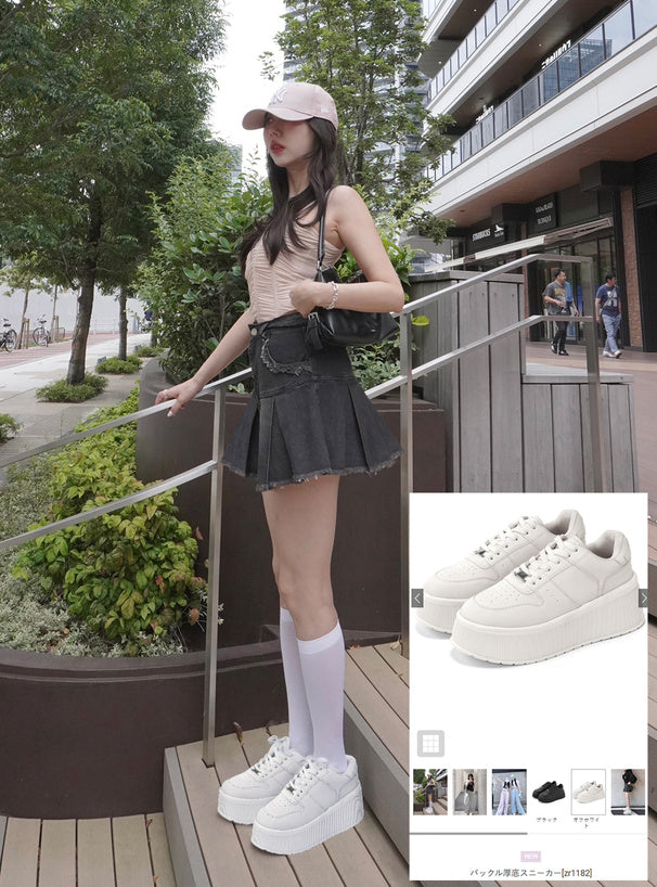 Buckle Platform Sneakers 扣環厚底運動鞋 [zr1182] – 1