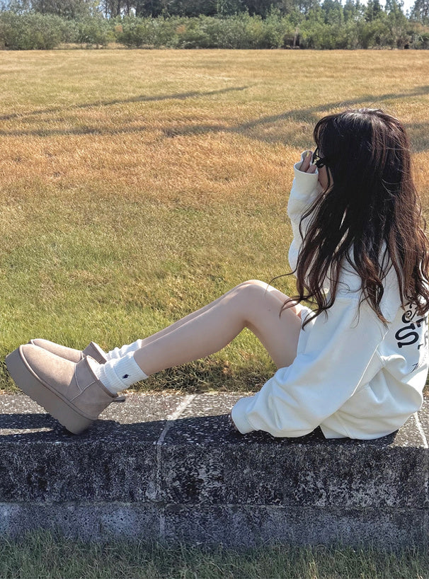 Platform Faux Fur Ankle Boots 厚底仿毛短靴 [fa049] 2