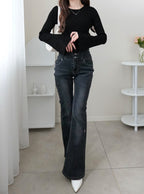Ribbed Flare Sleeve Knit Top 羅紋喇叭袖針織上衣 [ai249] – image 2