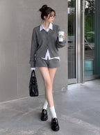 High-Waist Knit Shorts 高腰針織短褲 [an1295]