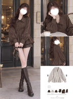 Double Button Peplum Blouse 雙鈕扣荷葉襬襯衫 [cc155b] – 2