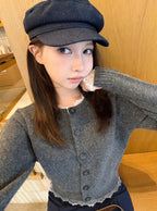 Lace Layered-Look Knit Cardigan 蕾絲假兩件針織開襟衫 [dpk504] 2