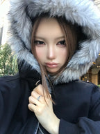Faux Fur Hooded Padded Jacket 仿毛連帽鋪棉外套 [fu373] — 2