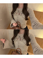 Cutout Ribbon Knit Top 鏤空蝴蝶結針織上衣 [gf111] 2