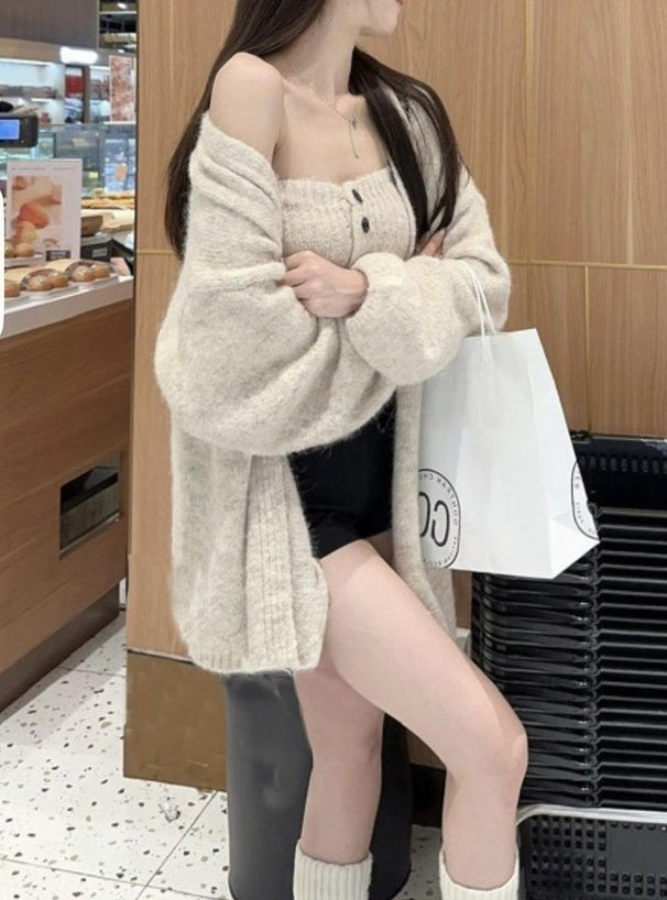 Cardigan and Bandeau Knit Set 針織開襟外套與平口上衣套裝 [lt141] 2