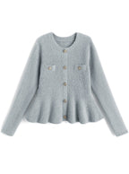 Shaggy Peplum Knit Top 毛絨荷葉襬針織上衣 [lt201]