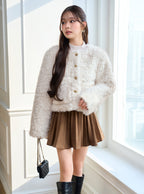 GRL on326 Gold Button Faux Shearling Jacket 金色鈕扣仿羊羔絨外套 — 2