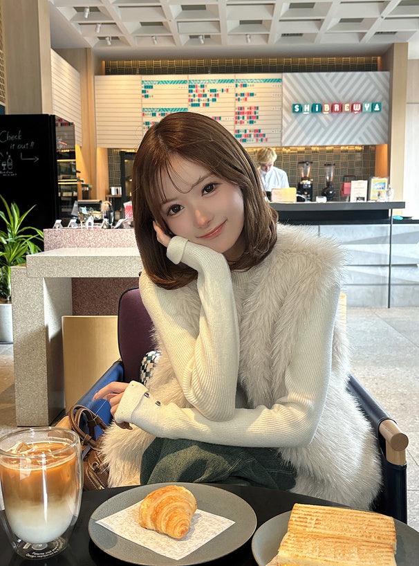 Shimmer Shaggy Faux Fur Vest 閃亮長毛仿皮草背心 [pm1007]