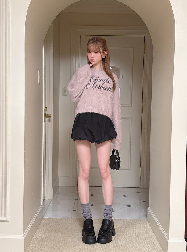 Logo Shaggy Knit Top 標誌毛絨針織上衣 [pm845] — 2