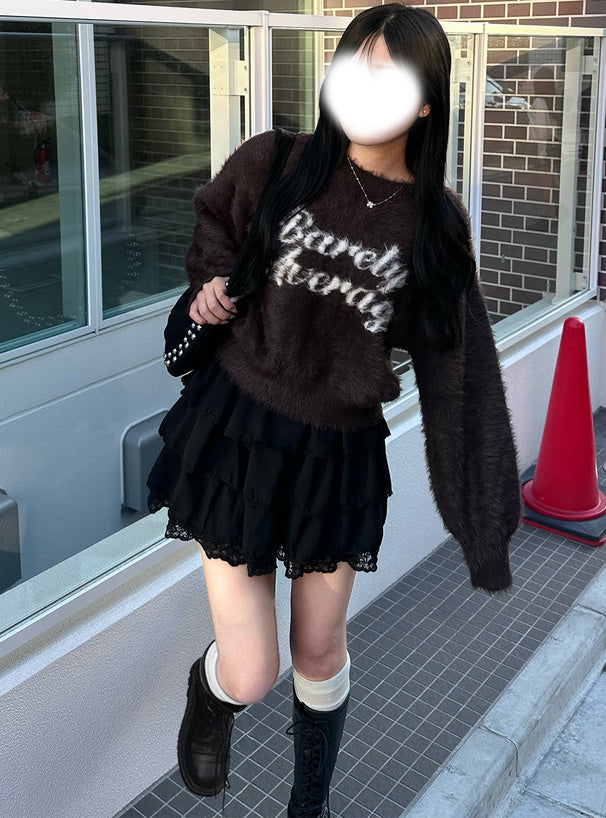 Logo Shaggy Knit Top 標誌毛絨針織上衣 [uf080] image 2