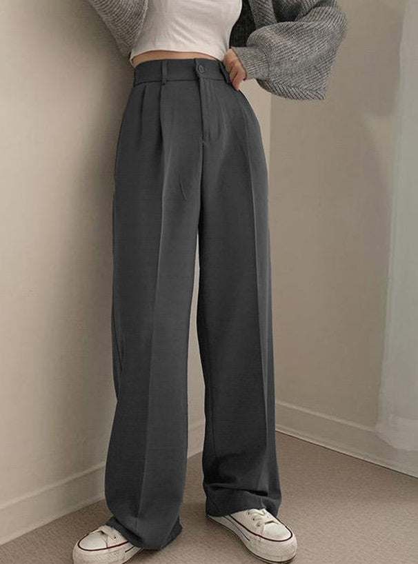 GRL ai38 center-crease pleated wide-leg trousers 中線壓褶打褶寬腿長褲 — 3