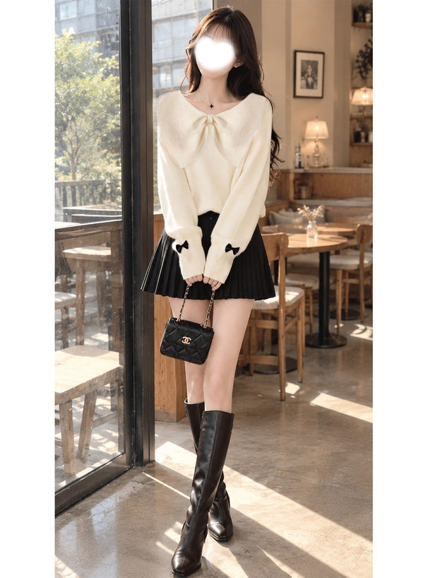 Big Bow Collar Glitter Knit Top 大蝴蝶結領亮蔥針織上衣 [ac2777] 3