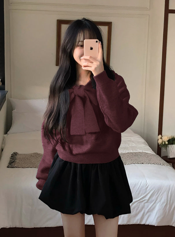 Hooded Ribbon Knit Top 連帽蝴蝶結針織上衣 [an1925] — 3