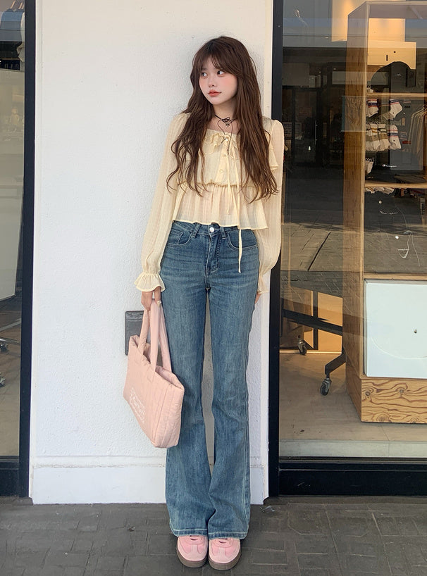 GRL cu498 high-waist flared denim pants 高腰喇叭牛仔褲 — image 3
