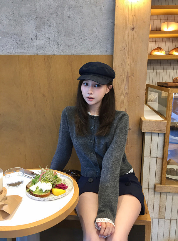 Lace Layered-Look Knit Cardigan 蕾絲假兩件針織開襟衫 [dpk504] 3