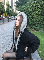 Faux Fur Hooded Padded Jacket 仿毛連帽鋪棉外套 [fu373] — 3