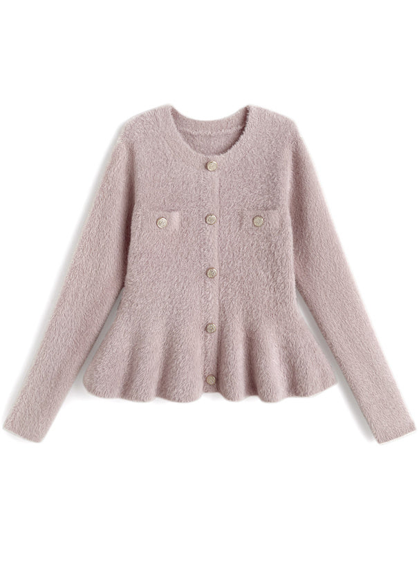 Shaggy Peplum Knit Top 毛絨荷葉襬針織上衣 [lt201]