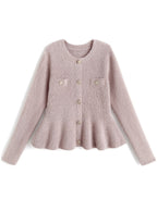 Shaggy Peplum Knit Top 毛絨荷葉襬針織上衣 [lt201]