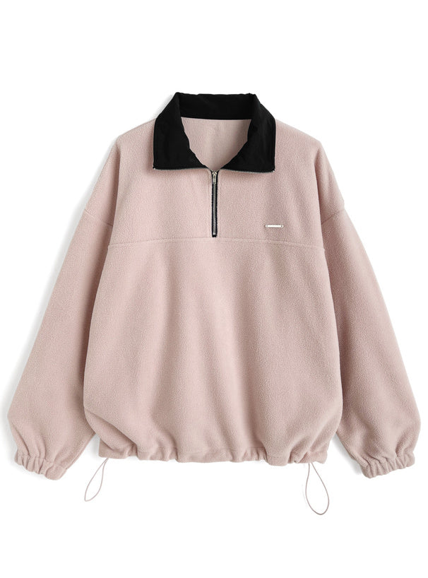 Contrast Half-Zip Fleece Top 撞色半拉鍊刷毛上衣 [pm932] — 3