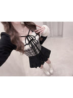 GRL ru1815 layered-look faux-fur trim top — image 3