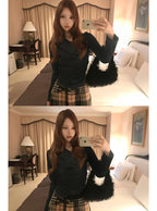 Halter Neck Layered Look Drape Top 掛頸假兩件垂墜上衣 [ru1997] — 3