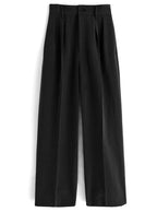GRL ai38 center-crease pleated wide-leg trousers 中線壓褶打褶寬腿長褲 — 4