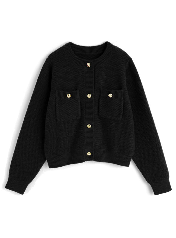 Gold-Button Knit Cardigan 金色鈕扣針織開襟衫 [fo2353] 4