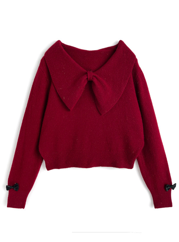 Big Bow Collar Glitter Knit Top 大蝴蝶結領亮蔥針織上衣 [ac2777] 4