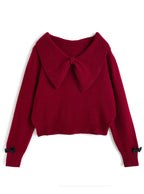 Big Bow Collar Glitter Knit Top 大蝴蝶結領亮蔥針織上衣 [ac2777] 4