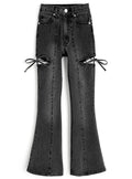 Side Cutout Ribbon Flared Jeans 側鏤空蝴蝶結喇叭牛仔褲 [cu578] 4