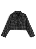 GRL gn649 Bow Tweed Check Jacket 蝴蝶結格紋斜紋軟呢風外套 4