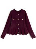 Shaggy Peplum Knit Top 毛絨荷葉襬針織上衣 [lt201]