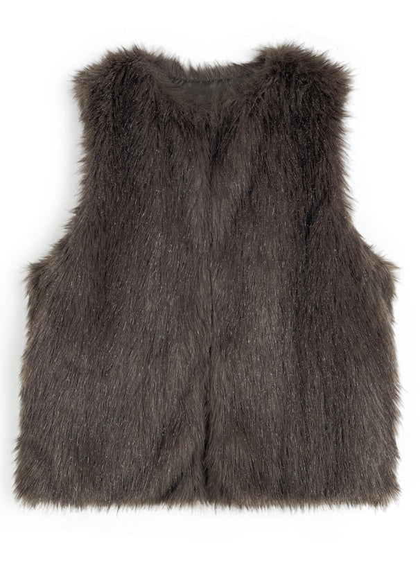 Shimmer Shaggy Faux Fur Vest 閃亮長毛仿皮草背心 [pm1007]