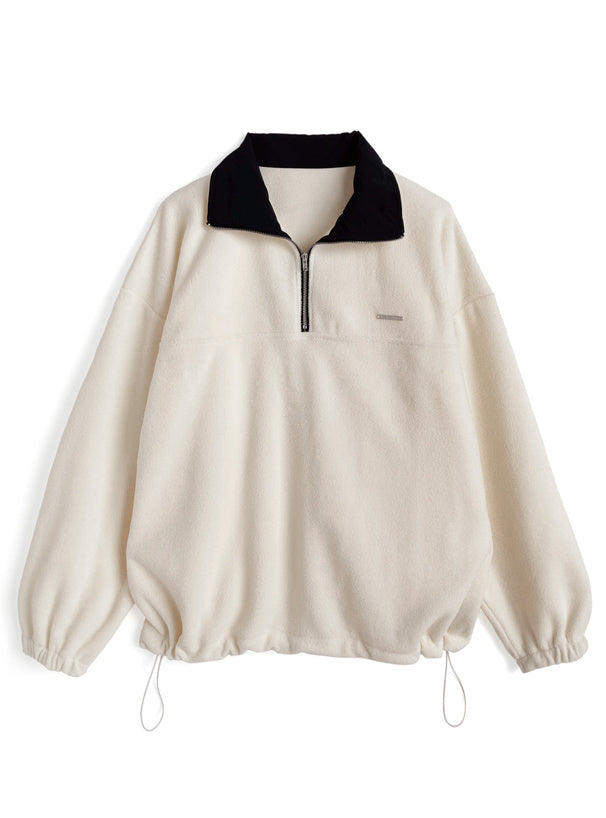 Contrast Half-Zip Fleece Top 撞色半拉鍊刷毛上衣 [pm932] — 4