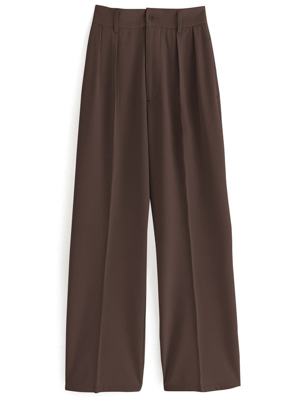 GRL ai38 center-crease pleated wide-leg trousers 中線壓褶打褶寬腿長褲 — 5