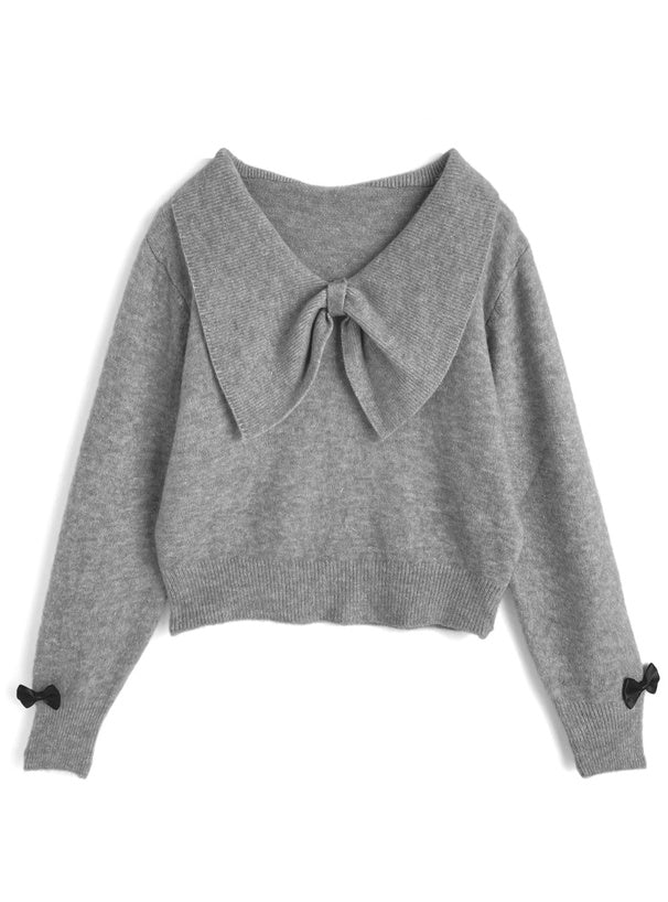 Big Bow Collar Glitter Knit Top 大蝴蝶結領亮蔥針織上衣 [ac2777] 5