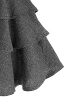 ai336 Herringbone Tiered Frill Mini Skirt 人字紋層次荷葉邊迷你裙 5
