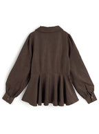 Double Button Peplum Blouse 雙鈕扣荷葉襬襯衫 [cc155b] – 5