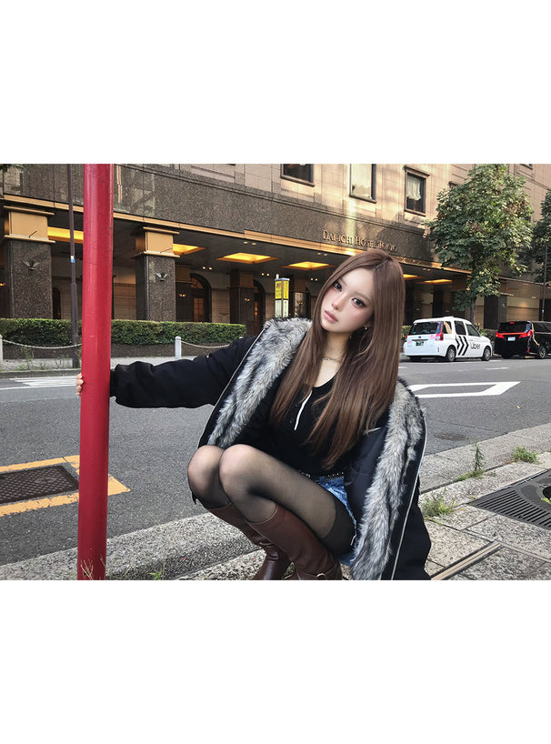 Faux Fur Hooded Padded Jacket 仿毛連帽鋪棉外套 [fu373] — 5