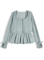 GRL gn637 Shaggy Frill Camisole & Cardigan Set 毛絨荷葉襬吊帶背心與開襟衫套裝 — 5