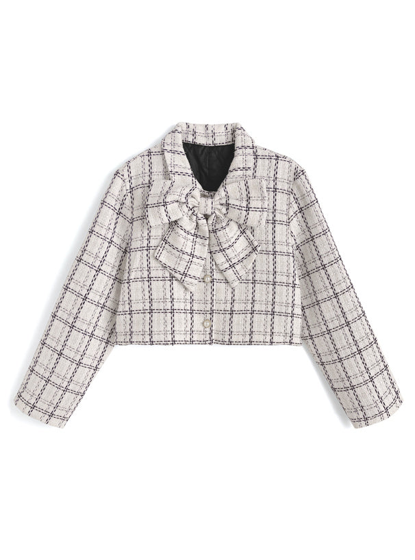 GRL gn649 Bow Tweed Check Jacket 蝴蝶結格紋斜紋軟呢風外套 5