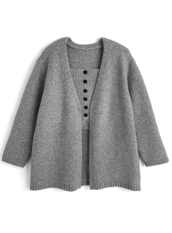 Cardigan and Bandeau Knit Set 針織開襟外套與平口上衣套裝 [lt141] 5