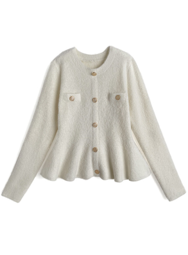 Shaggy Peplum Knit Top 毛絨荷葉襬針織上衣 [lt201]