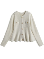 Shaggy Peplum Knit Top 毛絨荷葉襬針織上衣 [lt201]